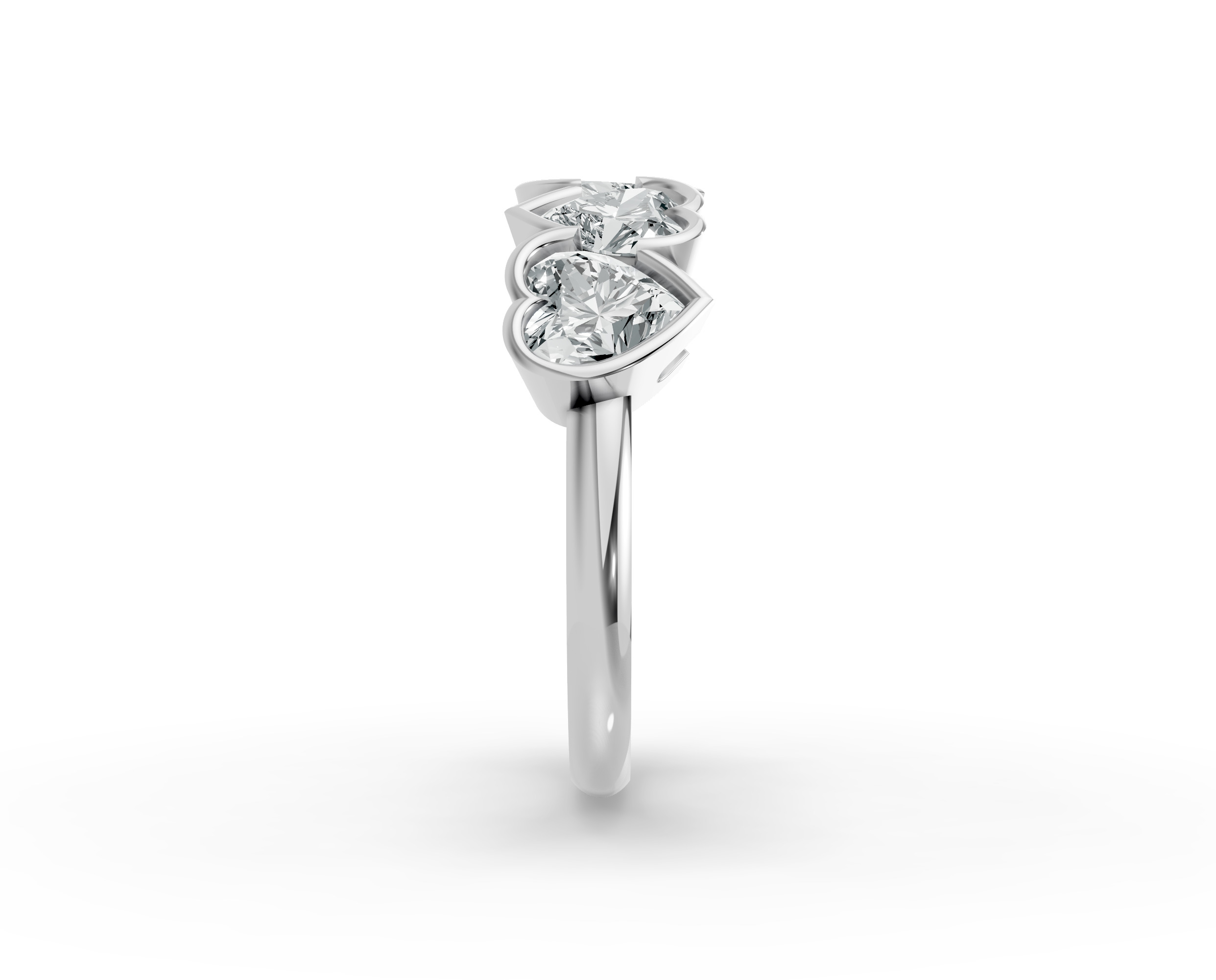 Heart Shape Diamond Anniversary Band in Gold