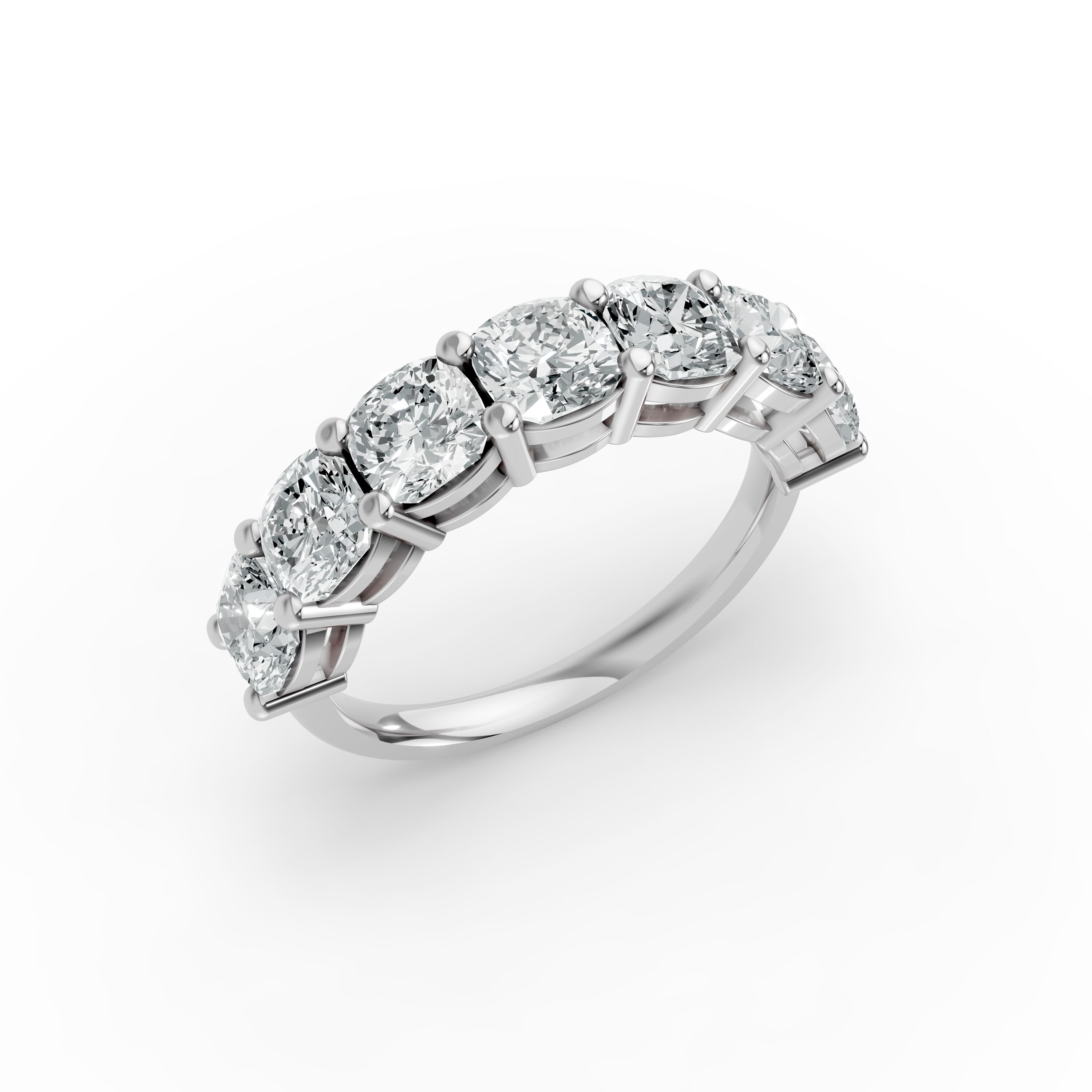 Cushion Shape Diamond Anniversary Band in Gold