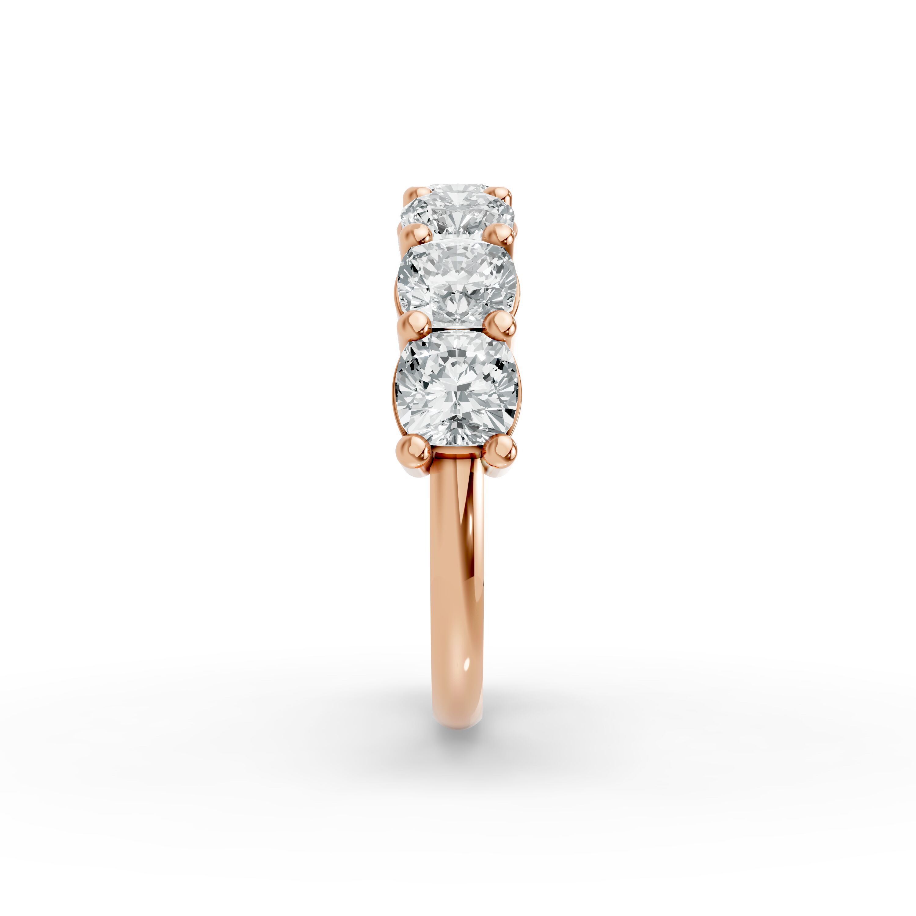 Cushion Shape Diamond Anniversary Band in Gold