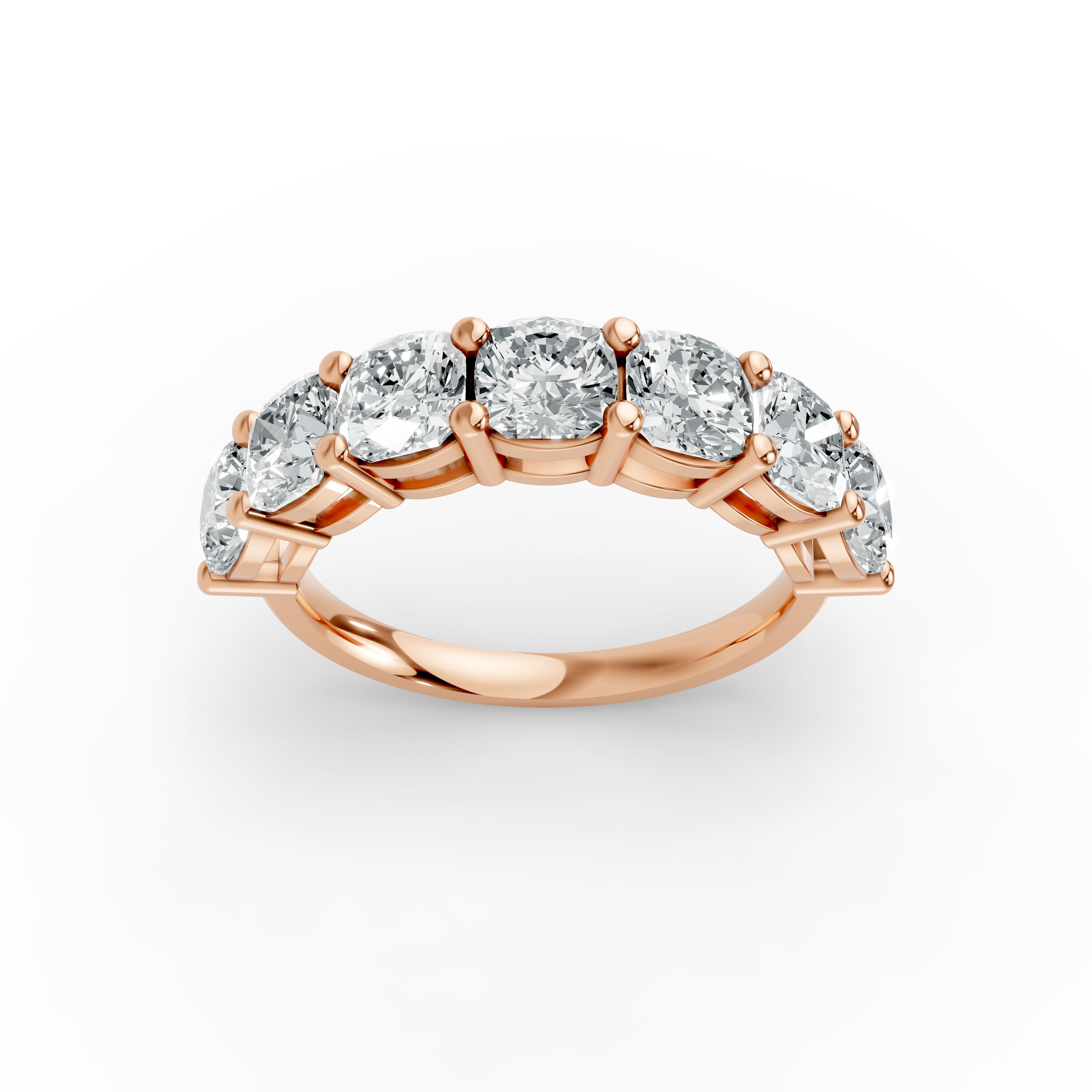 Cushion Shape Diamond Anniversary Band in Gold