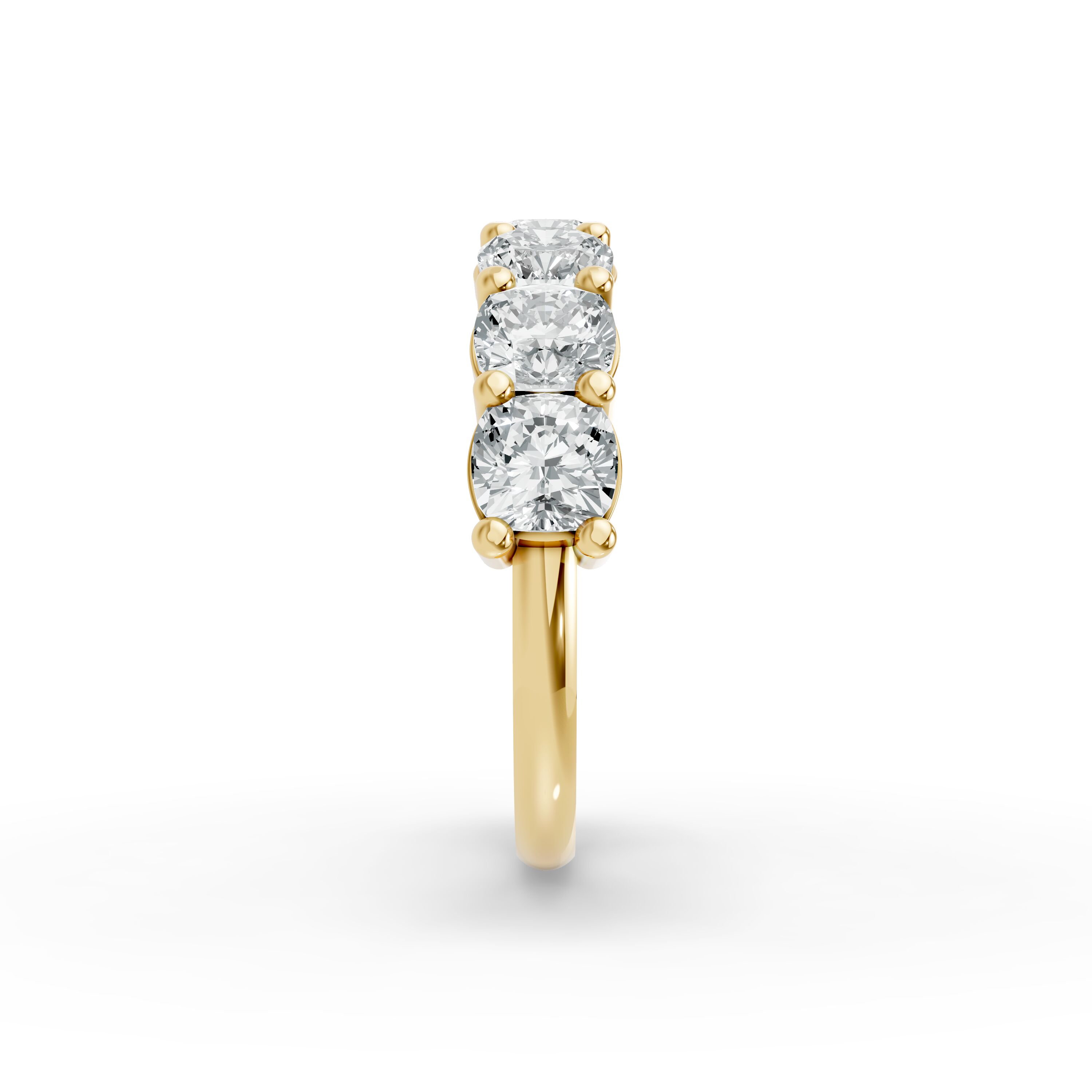 Cushion Shape Diamond Anniversary Band in Gold