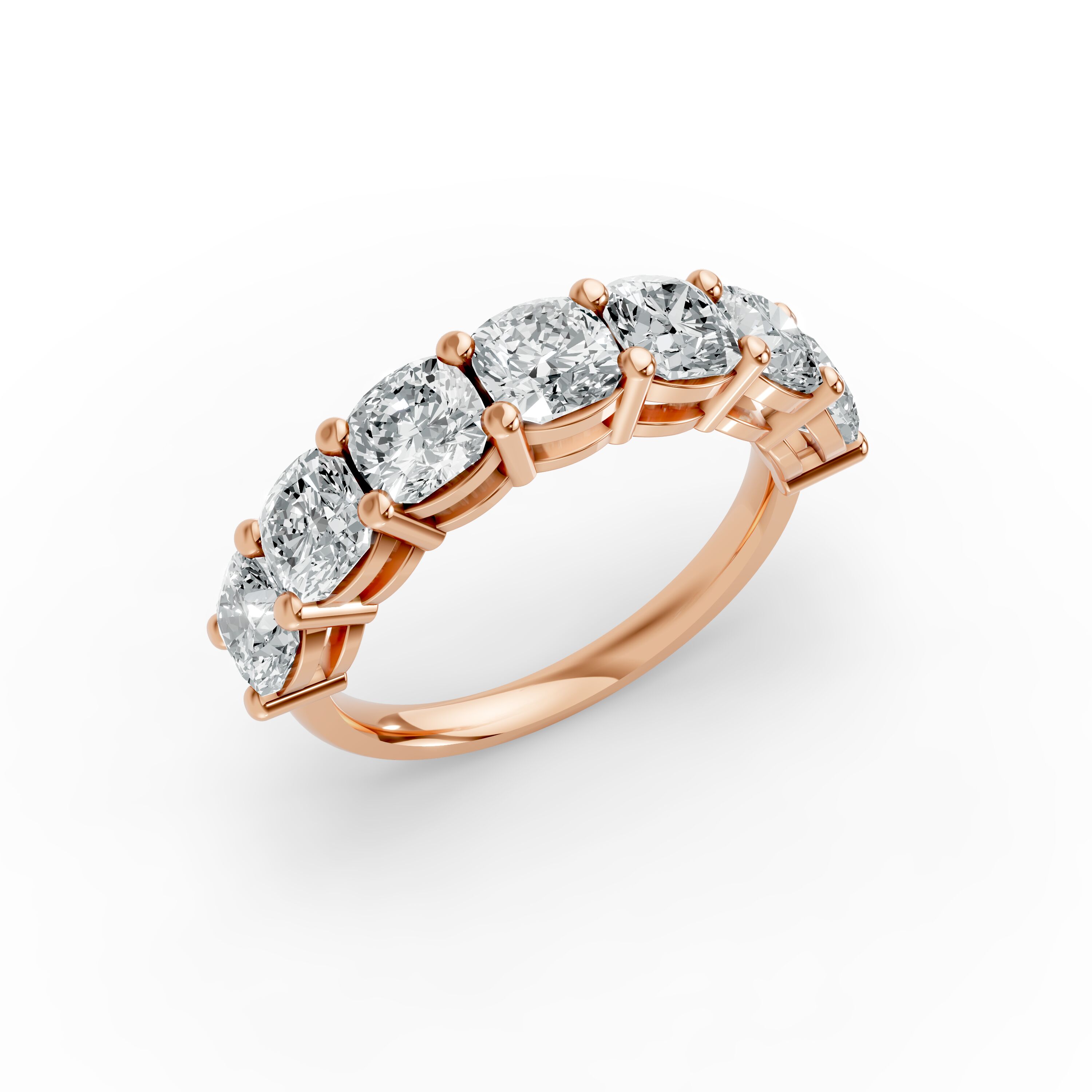 Cushion Shape Diamond Anniversary Band in Gold