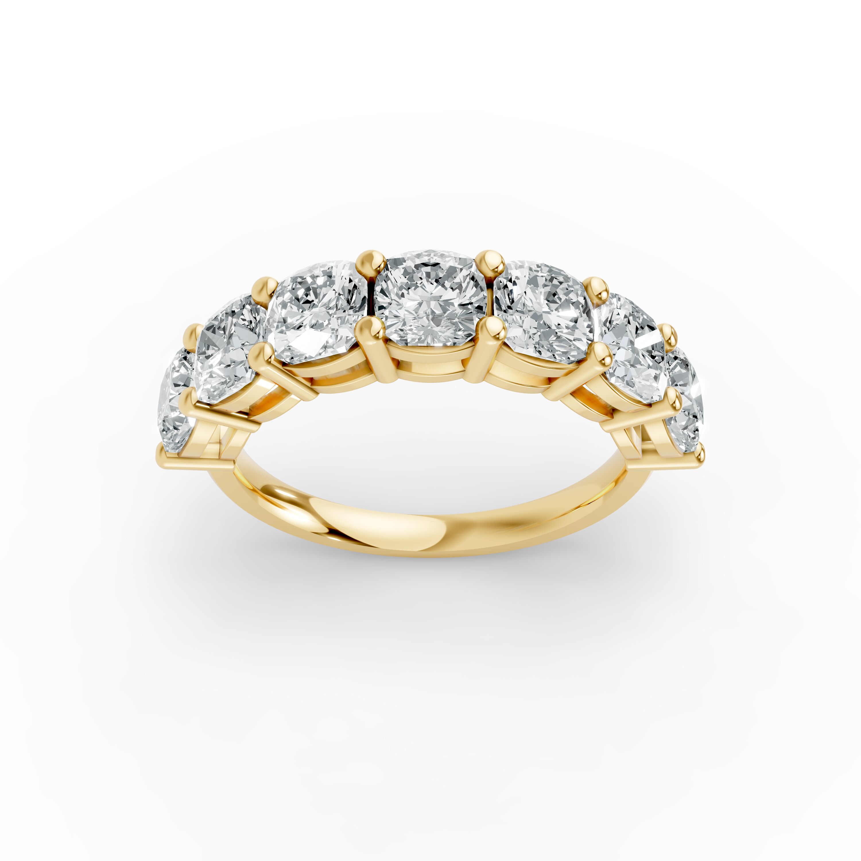 Cushion Shape Diamond Anniversary Band in Gold