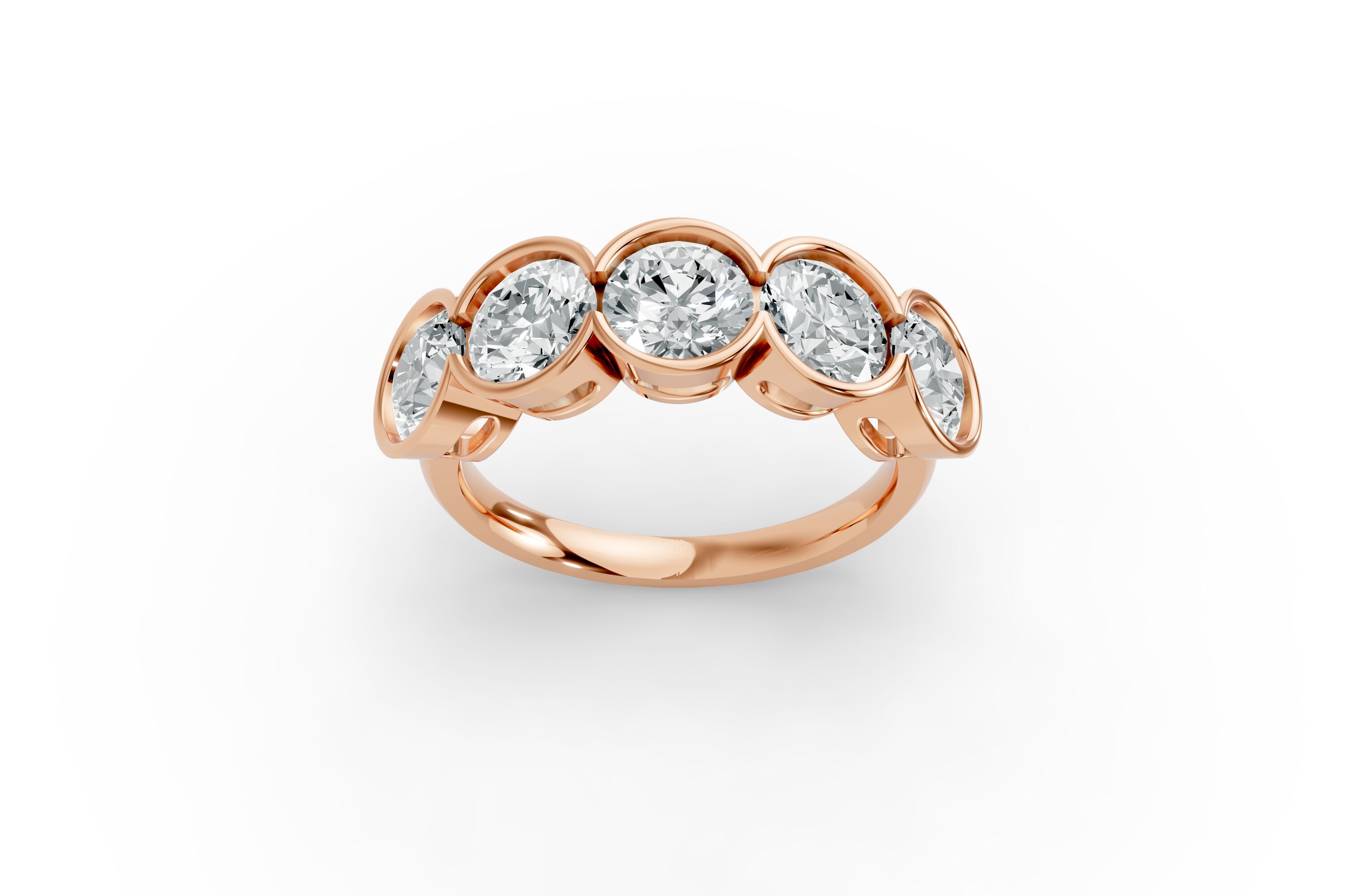 Round Shape Diamond Anniversary Band in Gold