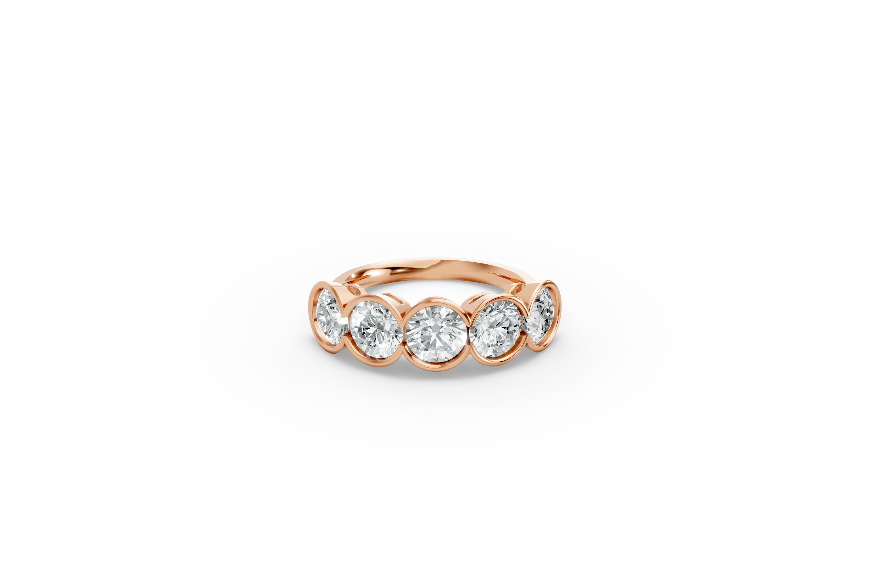 Round Shape Diamond Anniversary Band in Gold