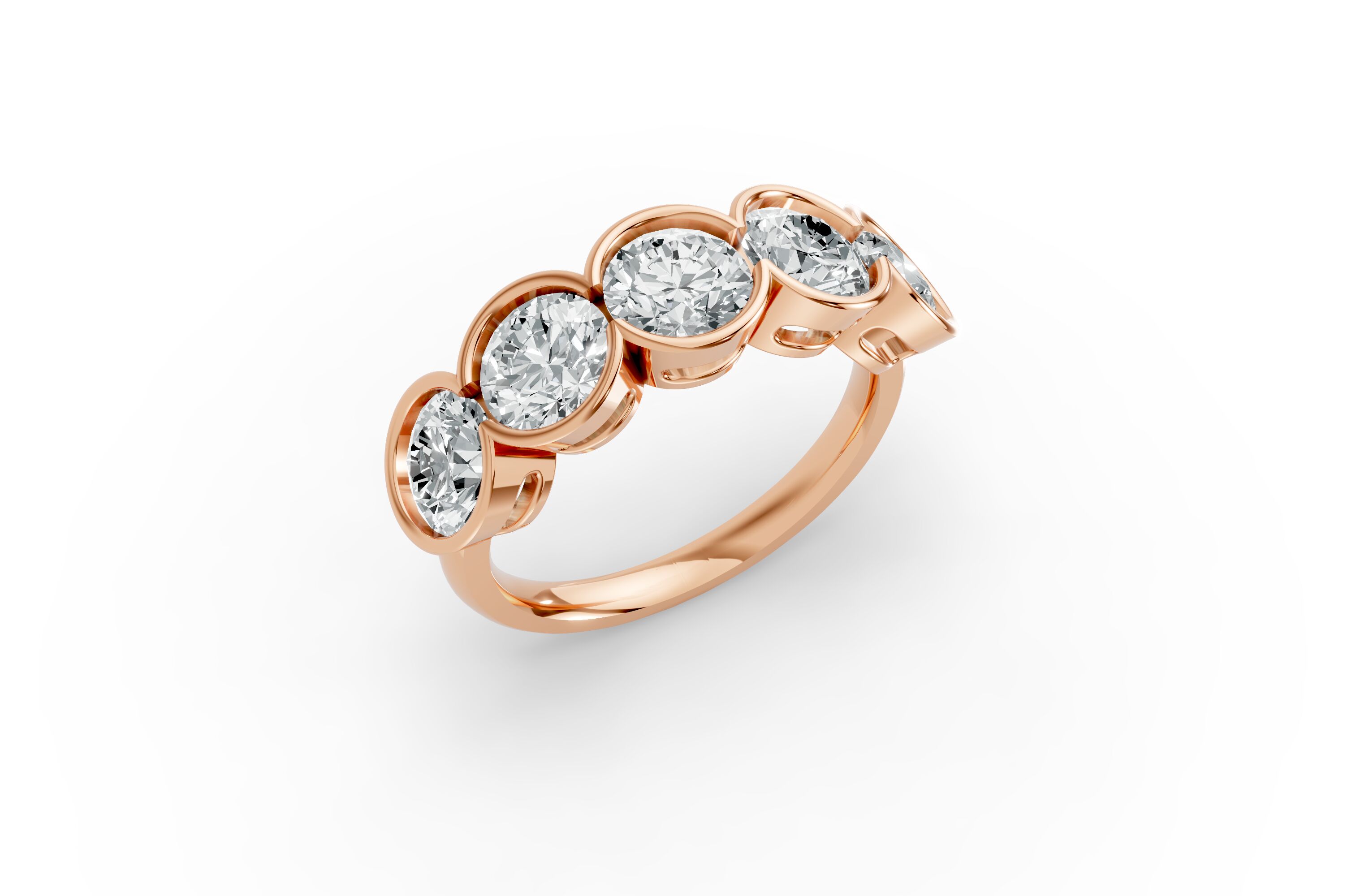 Round Shape Diamond Anniversary Band in Gold