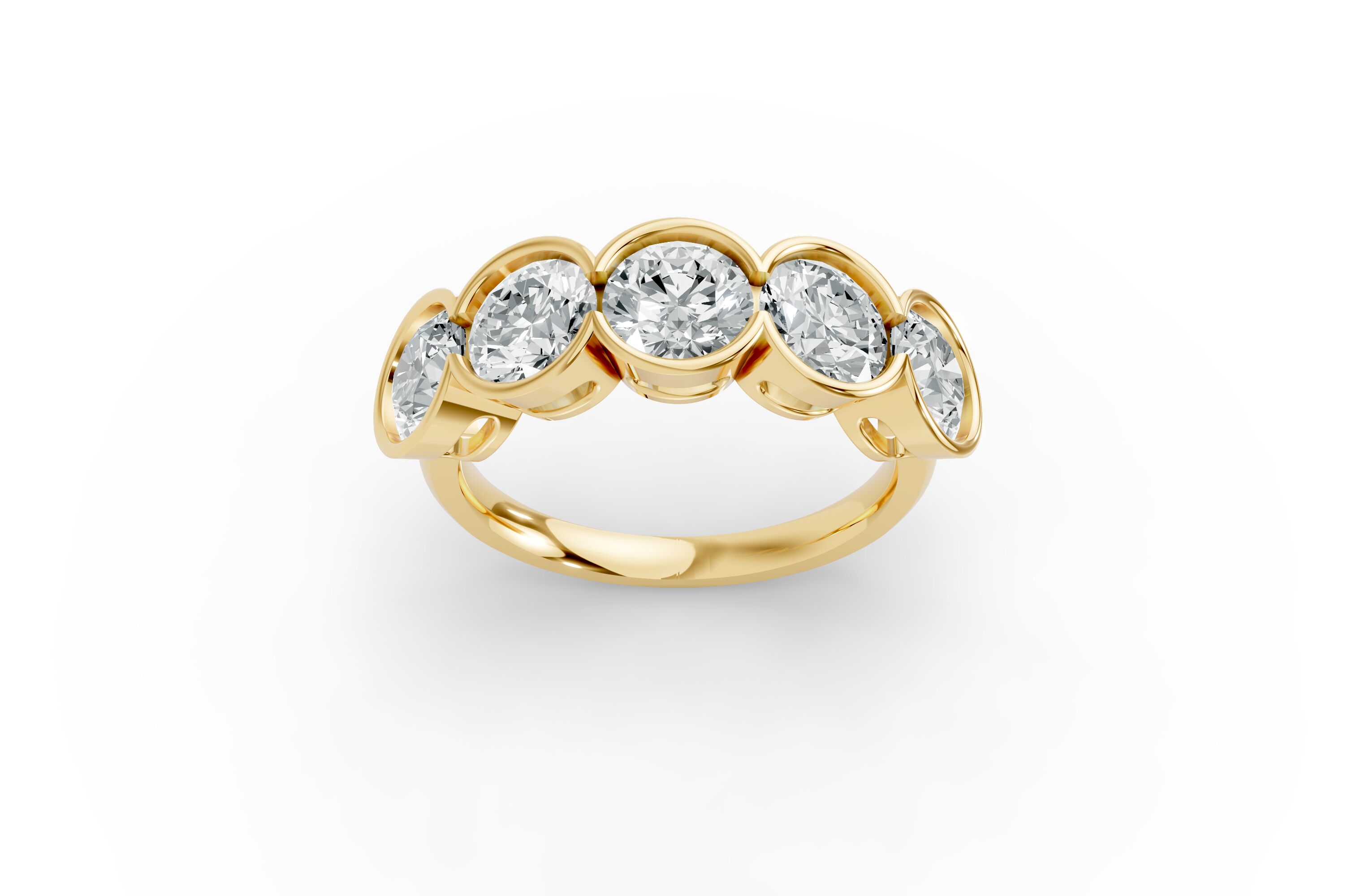 Round Shape Diamond Anniversary Band in Gold