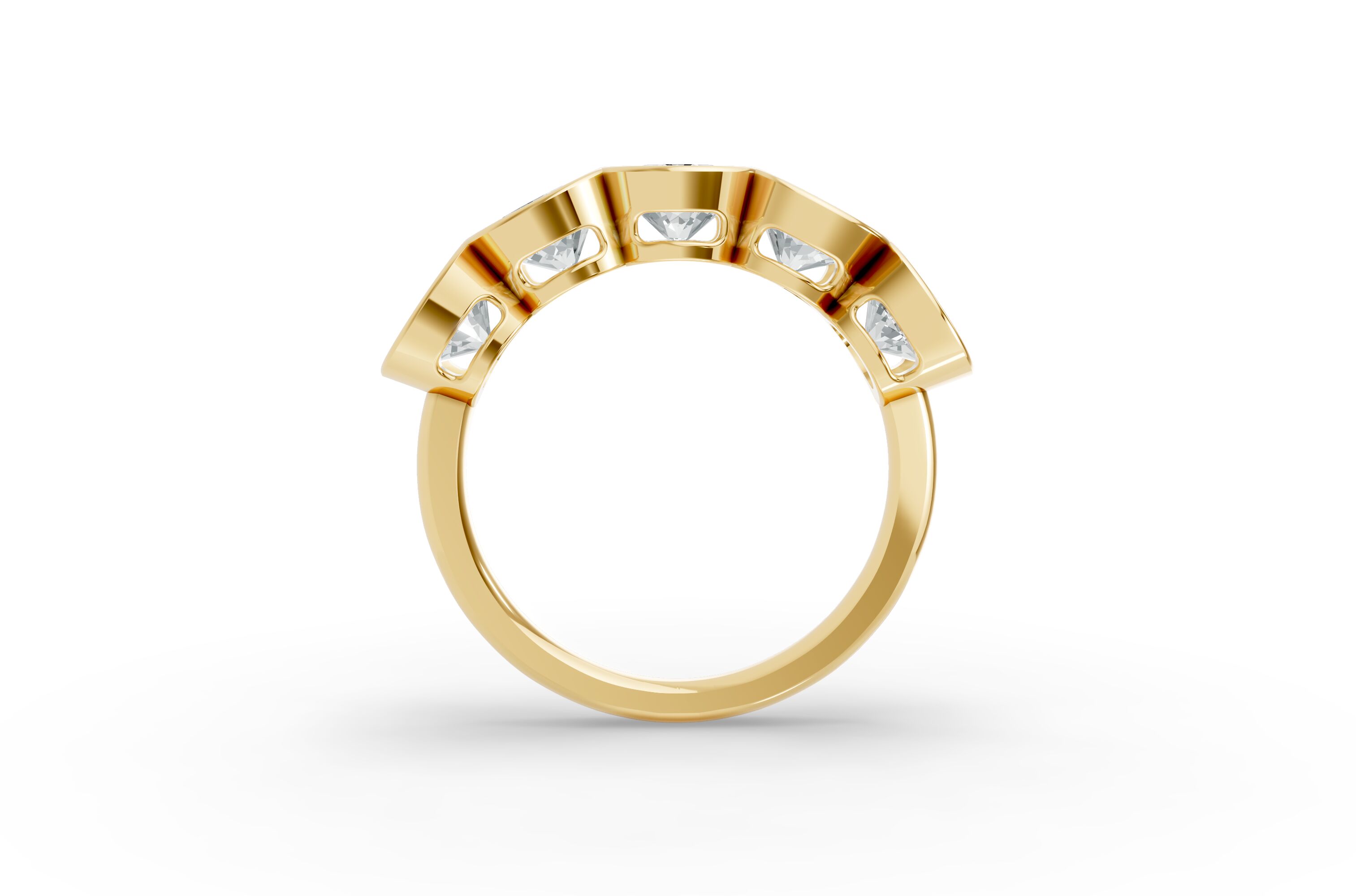 Round Shape Diamond Anniversary Band in Gold