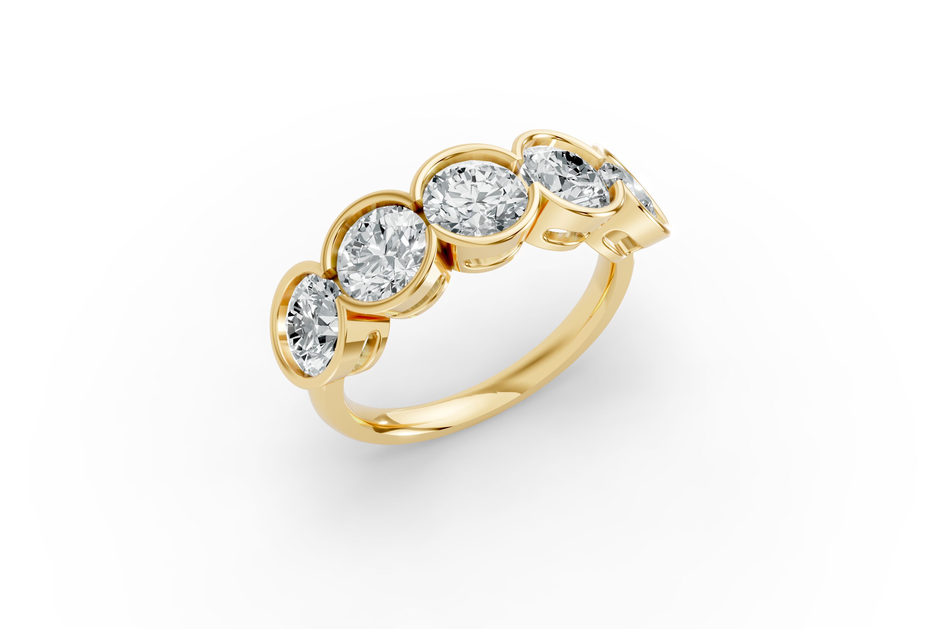 Round Shape Diamond Anniversary Band in Gold