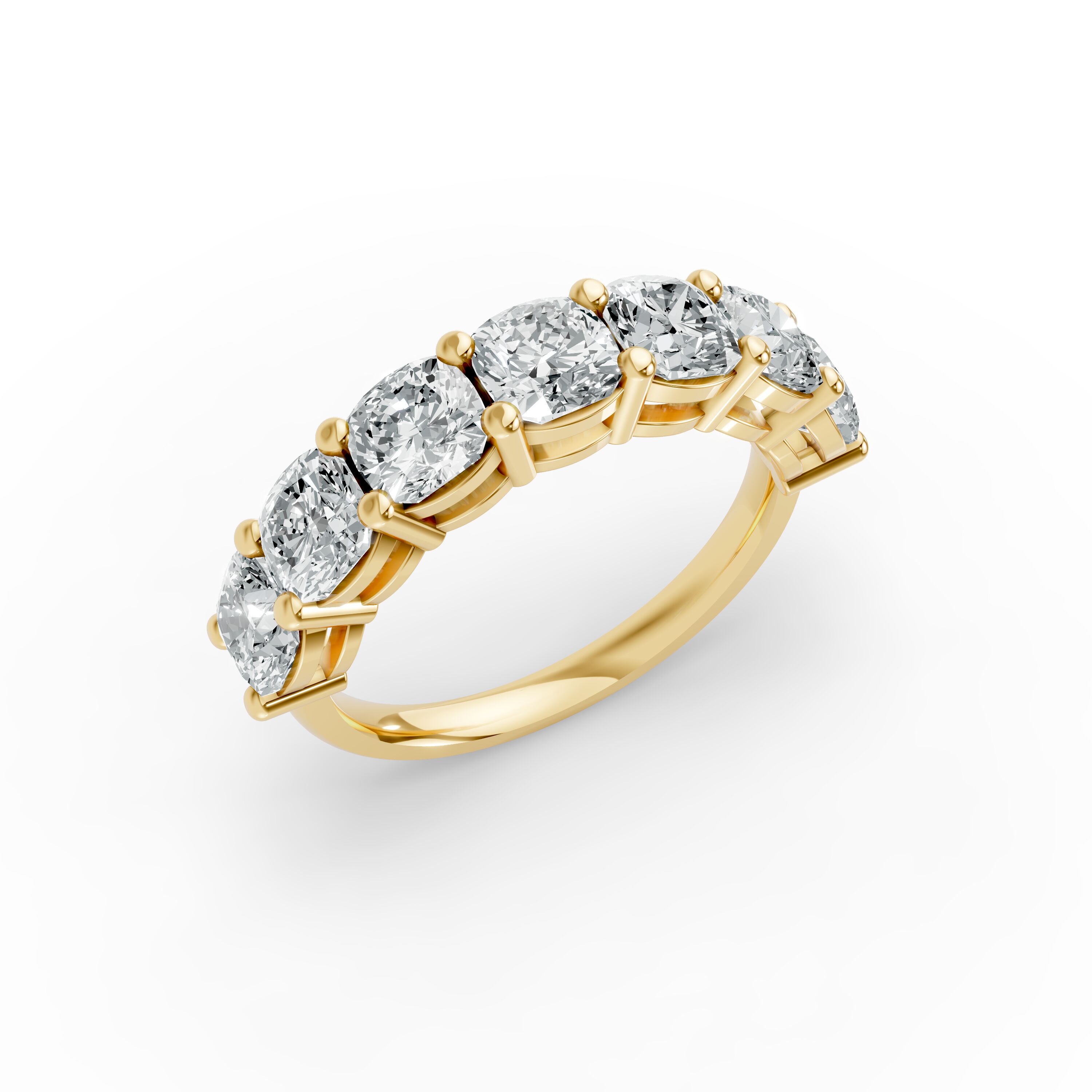 Cushion Shape Diamond Anniversary Band in Gold