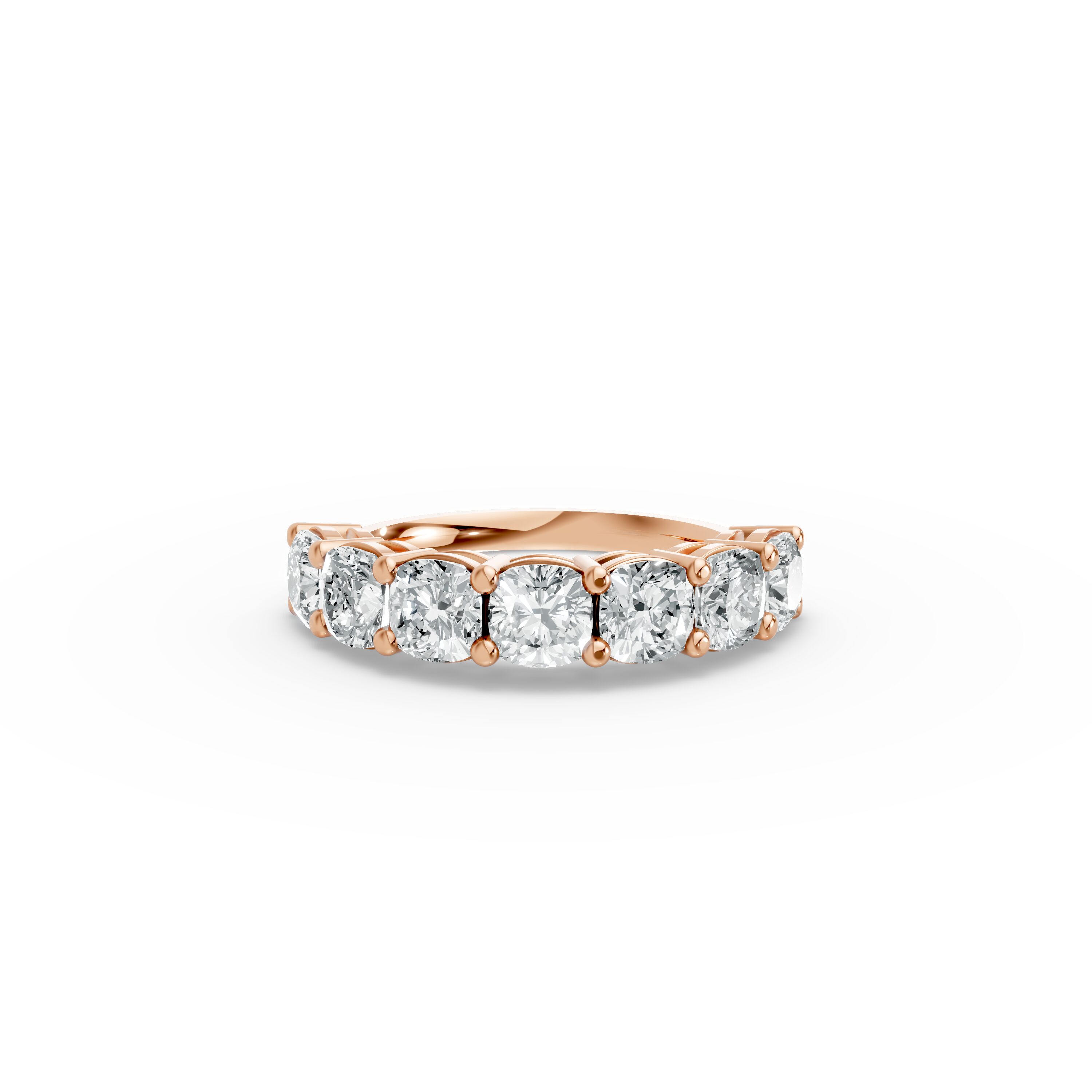 Cushion Shape Diamond Anniversary Band in Gold