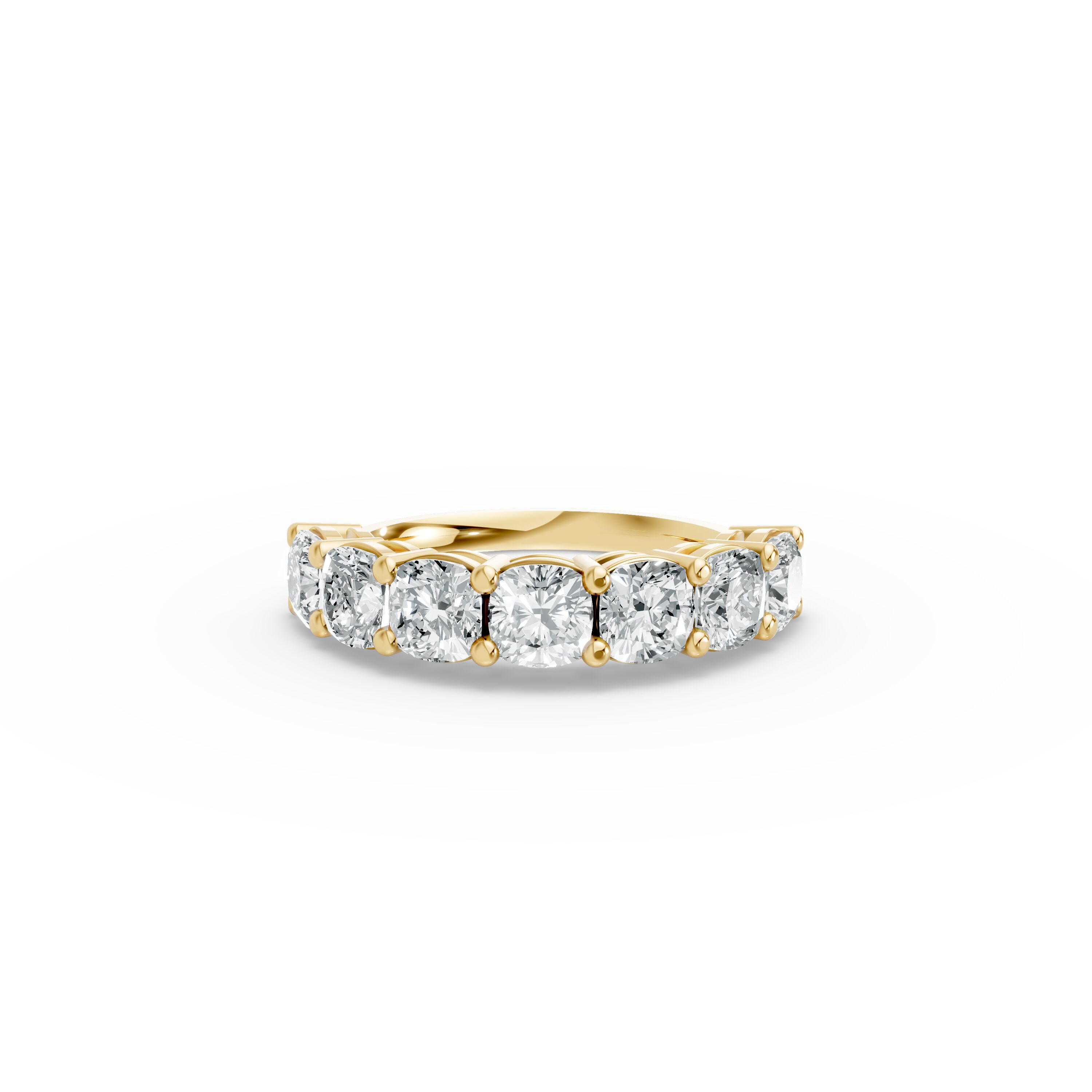 Cushion Shape Diamond Anniversary Band in Gold