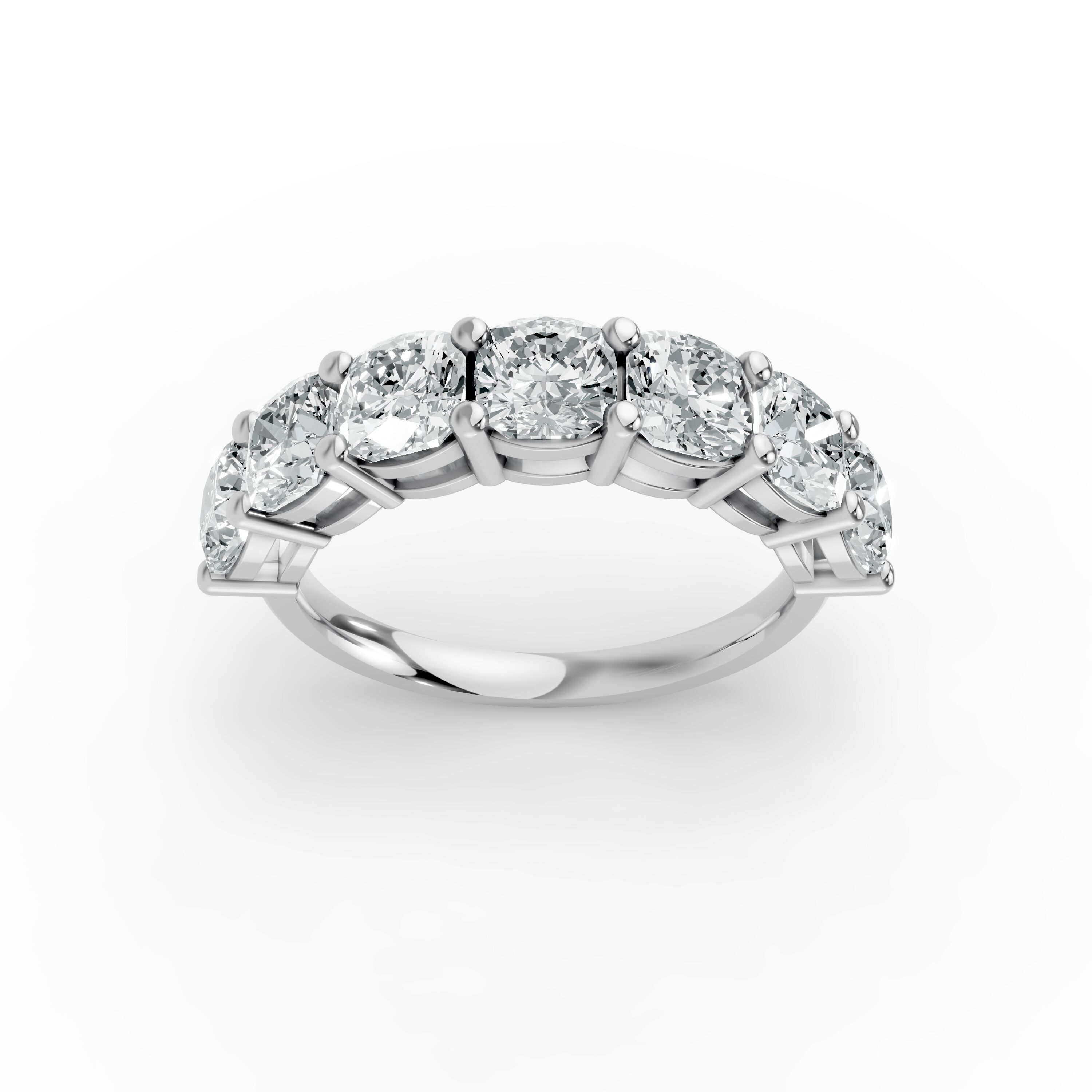 Cushion Shape Diamond Anniversary Band in Gold