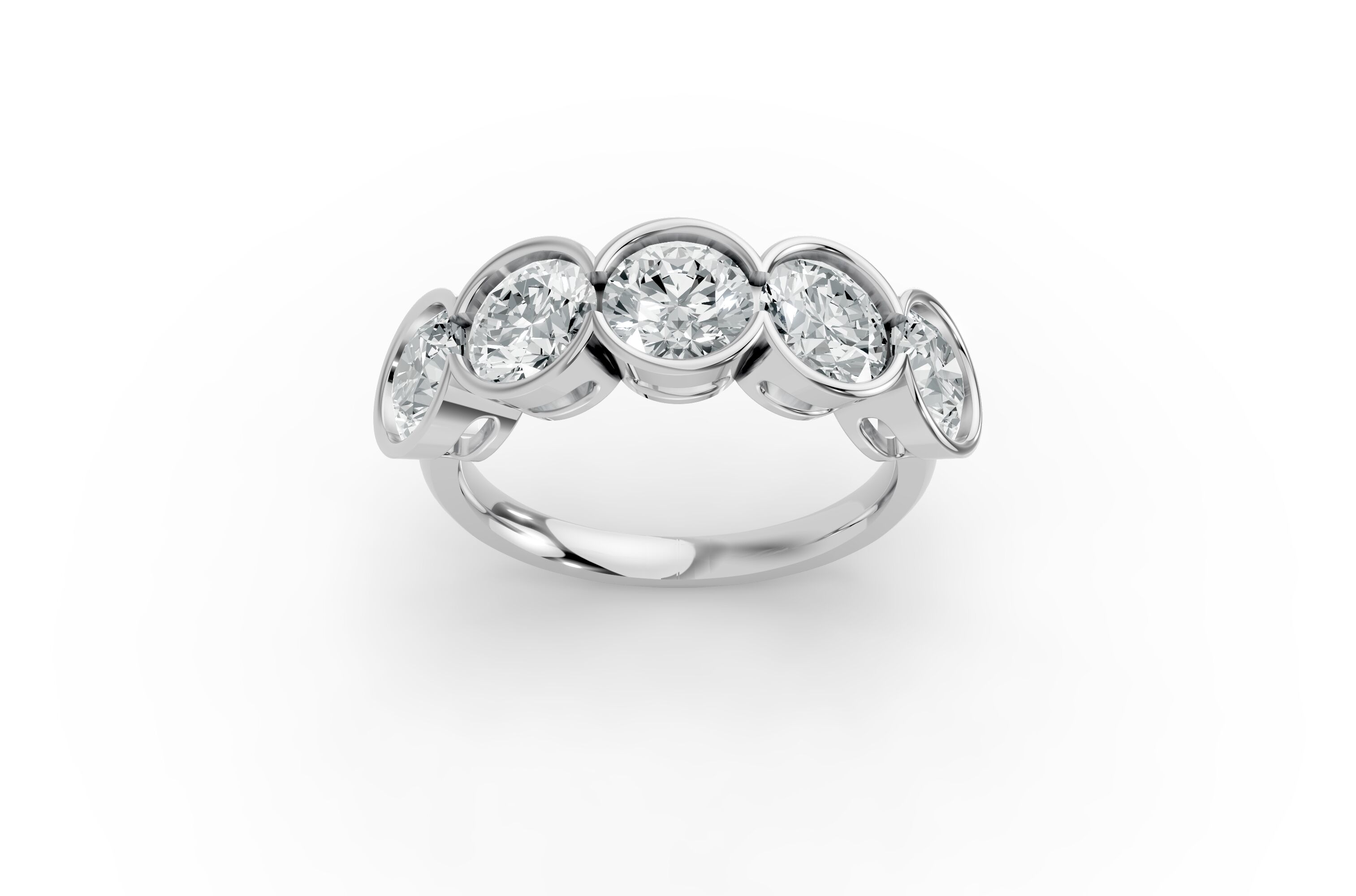 Round Shape Diamond Anniversary Band in Gold