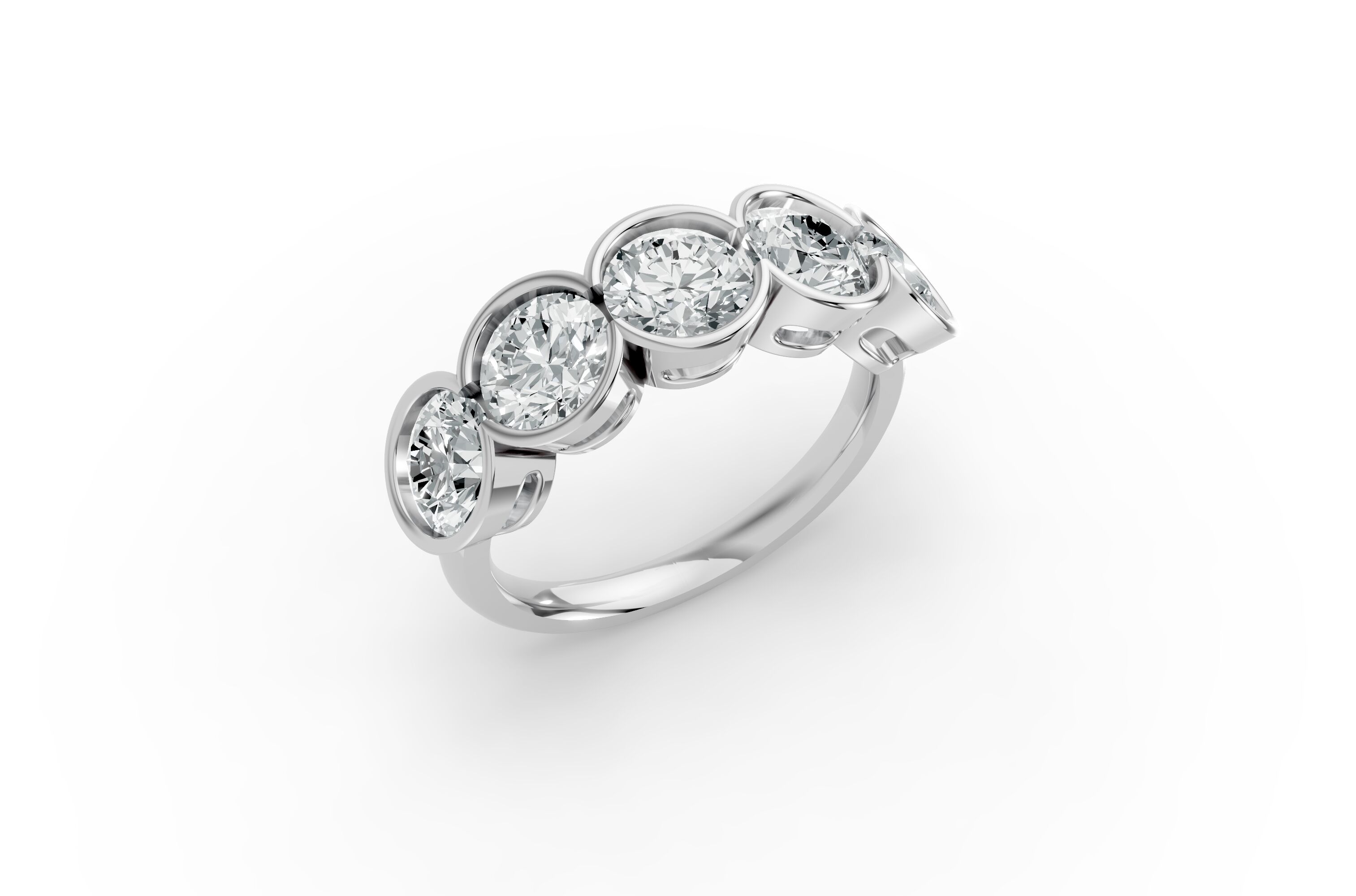 Round Shape Diamond Anniversary Band in Gold