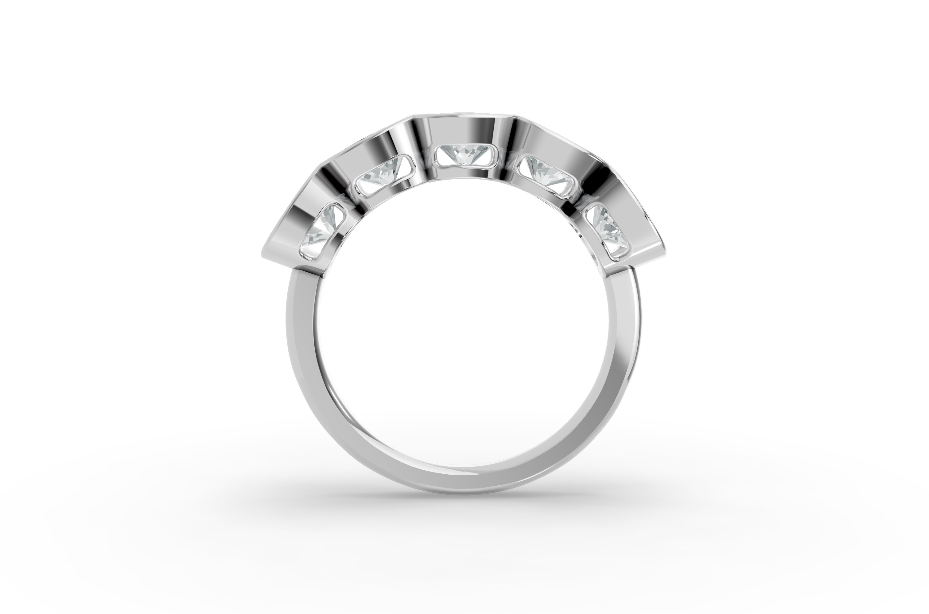 Round Shape Diamond Anniversary Band in Gold