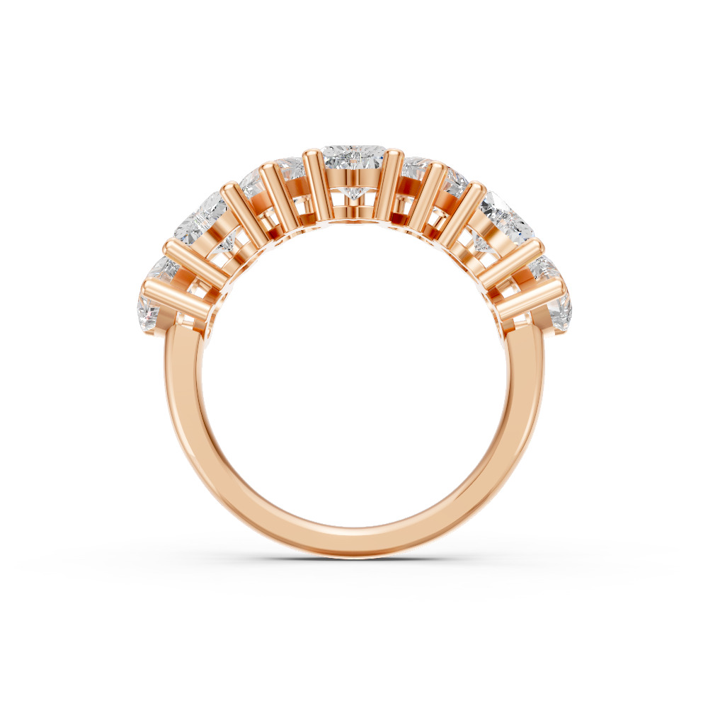 Heart Shape Diamond Anniversary Band in Gold