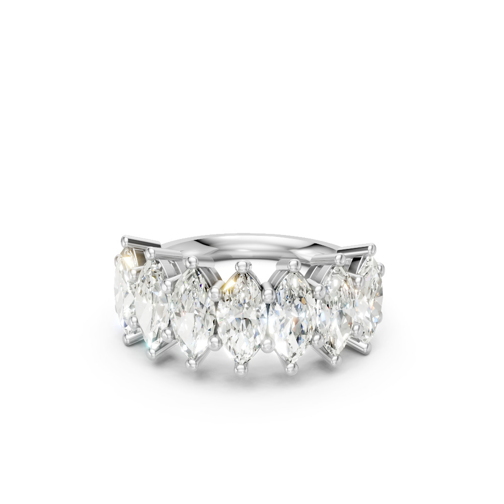 Marquise Shape Diamond Anniversary Band in Gold