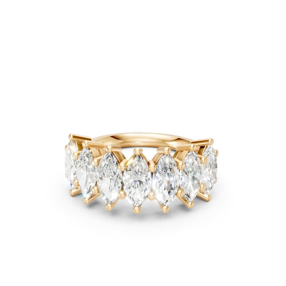 Marquise Shape Diamond Anniversary Band in Gold