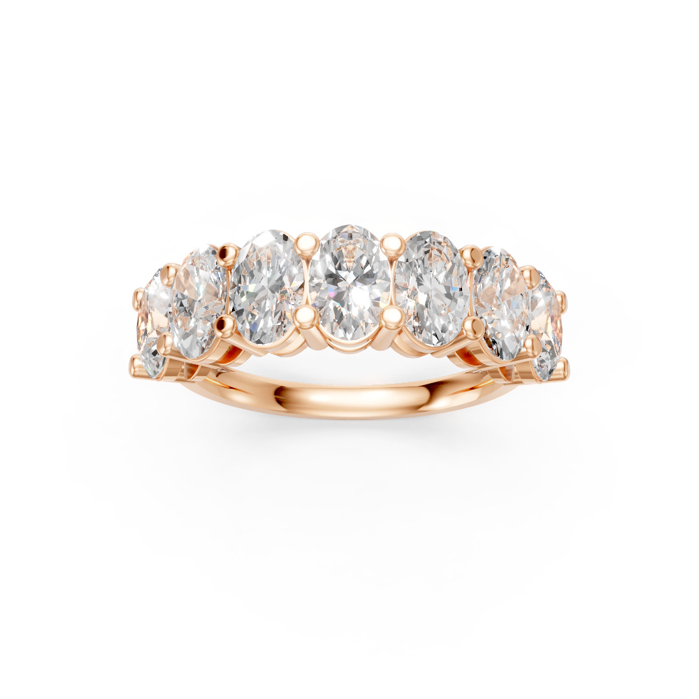 Oval Shape Diamond Anniversary Band in Gold