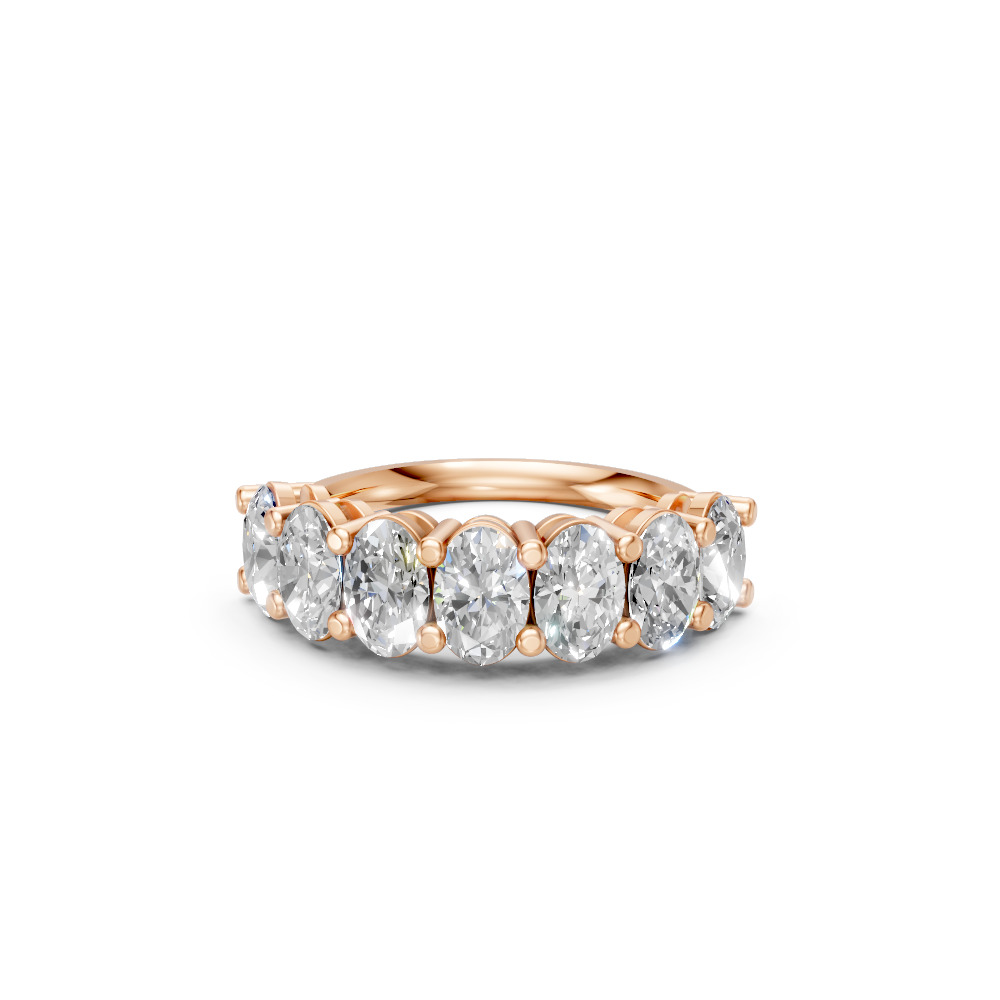 Oval Shape Diamond Anniversary Band in Gold