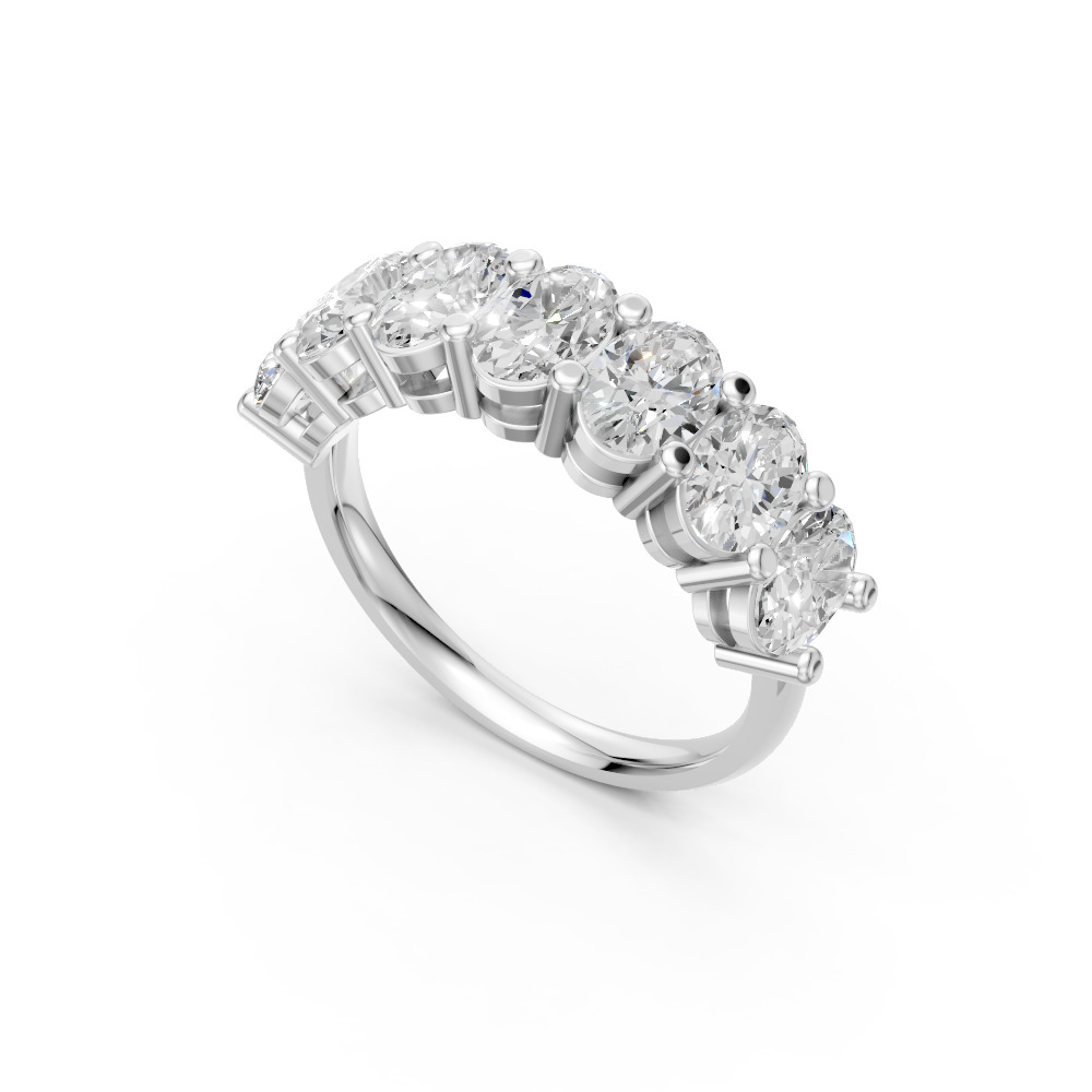 Oval Shape Diamond Anniversary Band in Gold