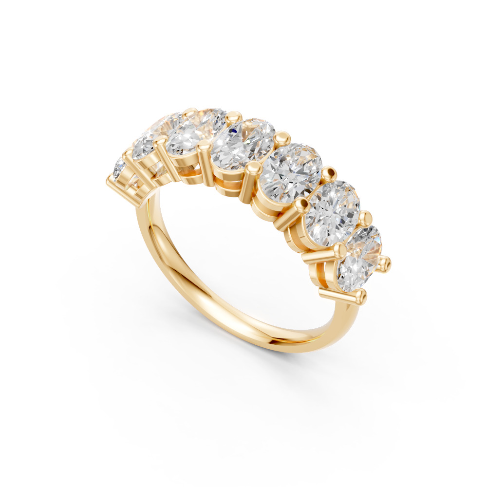 Oval Shape Diamond Anniversary Band in Gold