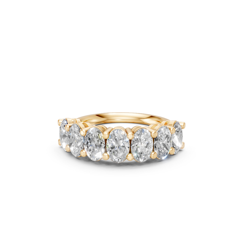 Oval Shape Diamond Anniversary Band in Gold
