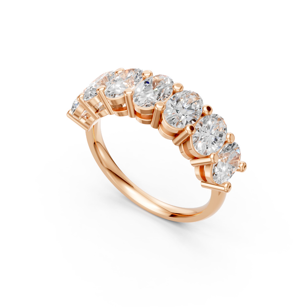 Oval Shape Diamond Anniversary Band in Gold