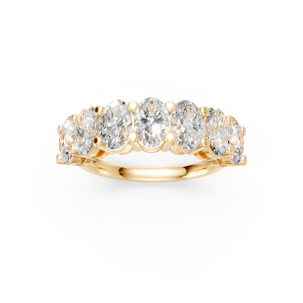 Oval Shape Diamond Anniversary Band in Gold