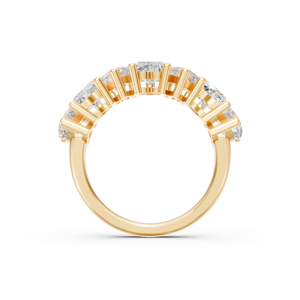 Heart Shape Diamond Anniversary Band in Gold