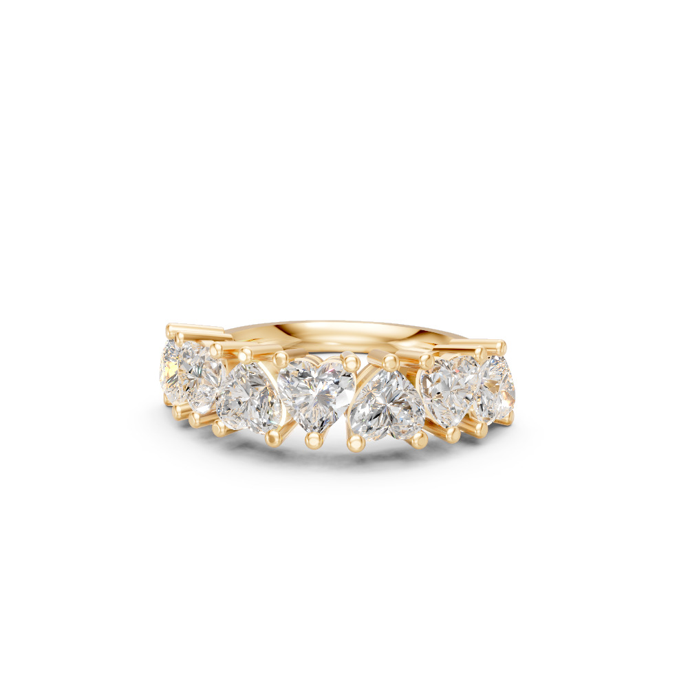 Heart Shape Diamond Anniversary Band in Gold