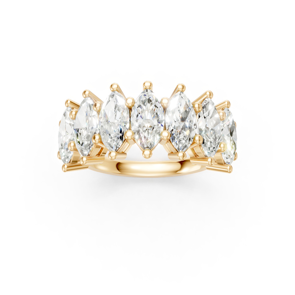 Marquise Shape Diamond Anniversary Band in Gold