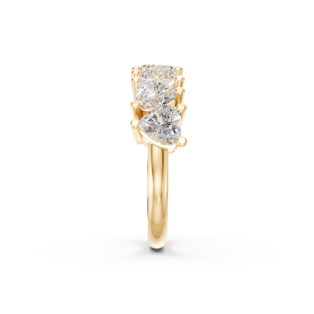 Heart Shape Diamond Anniversary Band in Gold