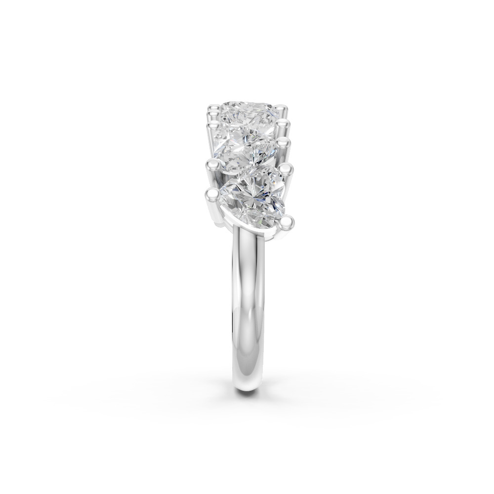 Heart Shape Diamond Anniversary Band in Gold
