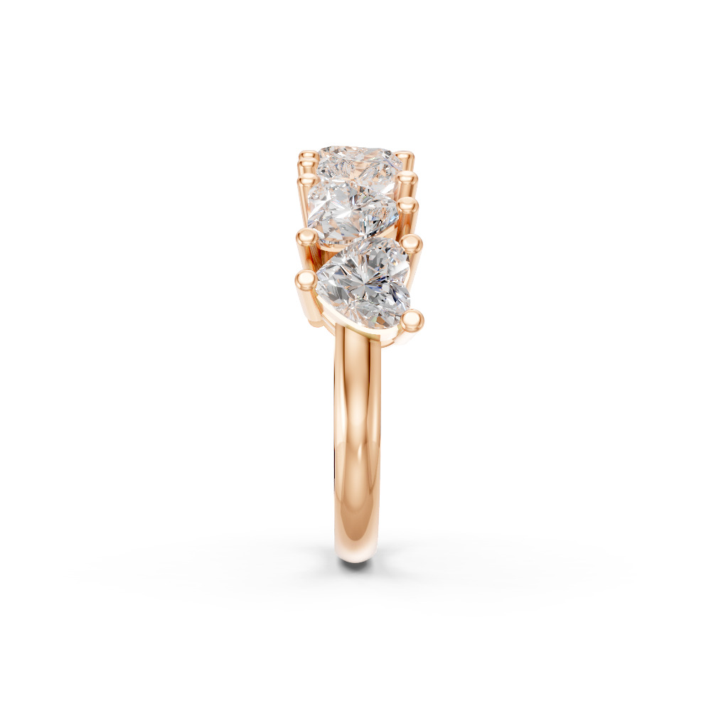 Heart Shape Diamond Anniversary Band in Gold