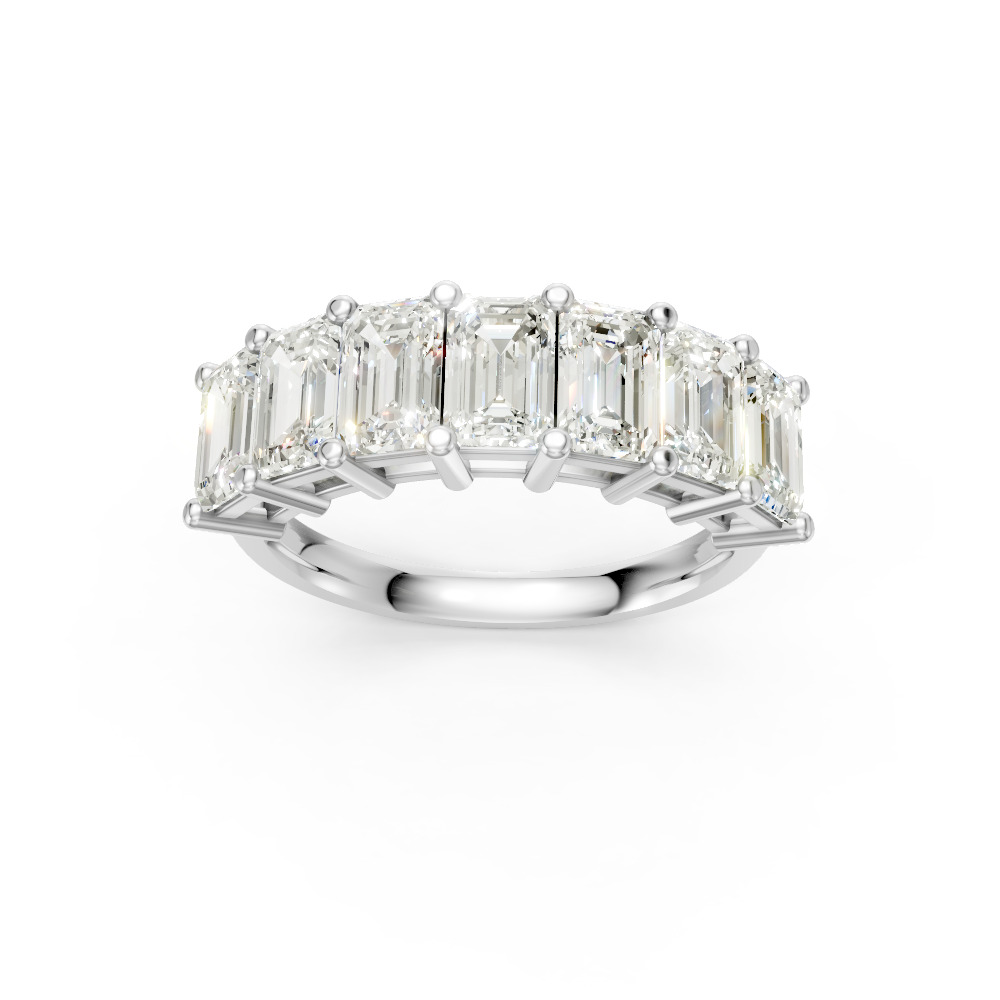 Emerald Shape Diamond Anniversary Band in Gold