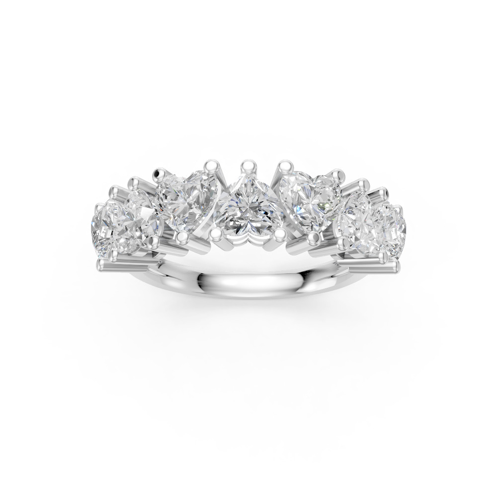Heart Shape Diamond Anniversary Band in Gold