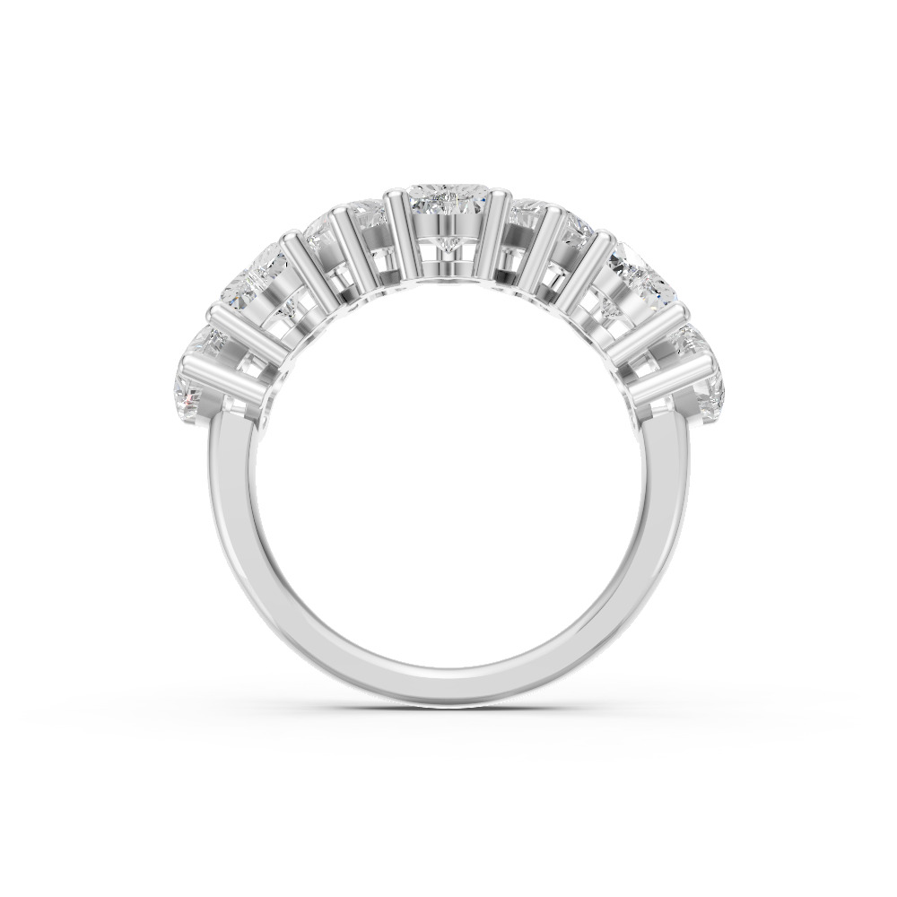 Heart Shape Diamond Anniversary Band in Gold