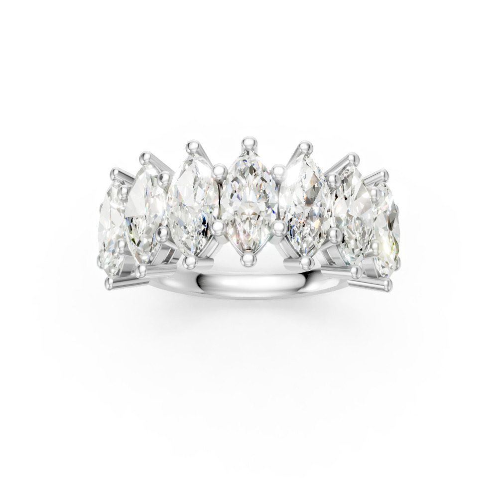 Marquise Shape Diamond Anniversary Band in Gold