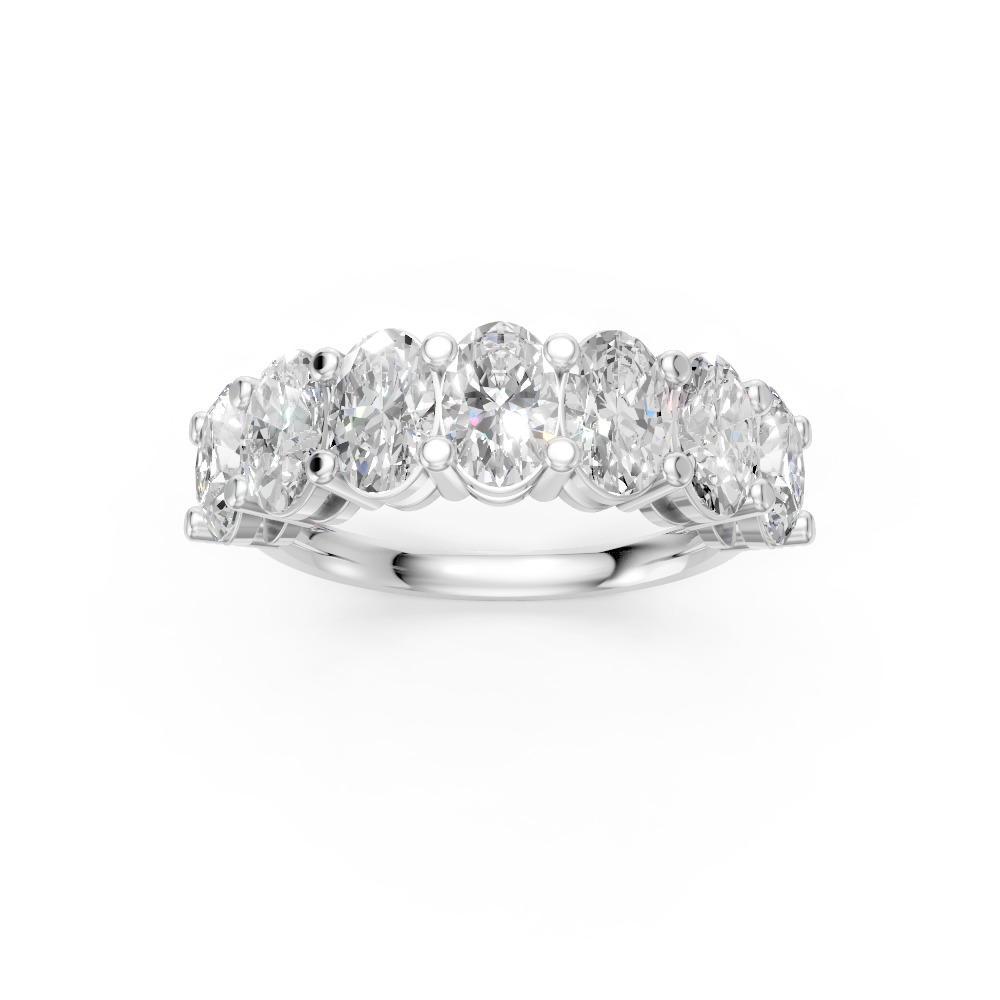 Oval Shape Diamond Anniversary Band in Gold