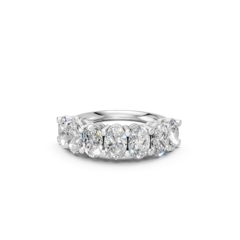 Oval Shape Diamond Anniversary Band in Gold