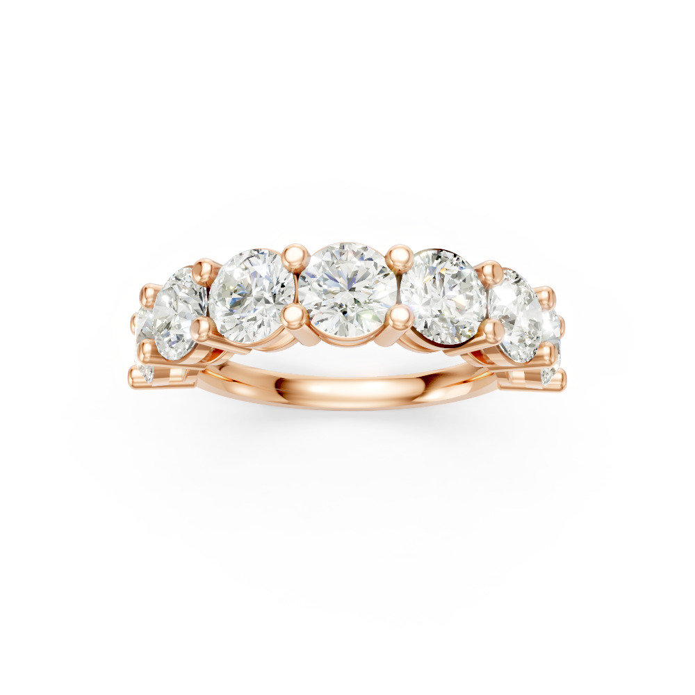 Round Shape Diamond Anniversary Band in Gold