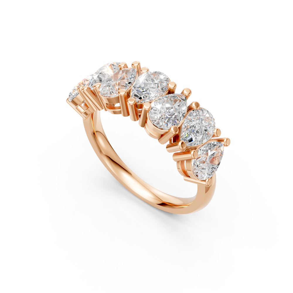 Pear Shape Diamond Anniversary Band in Gold