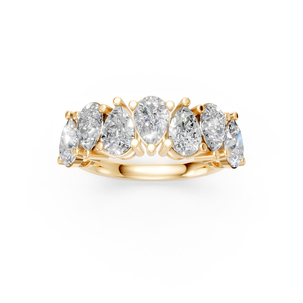 Pear Shape Diamond Anniversary Band in Gold