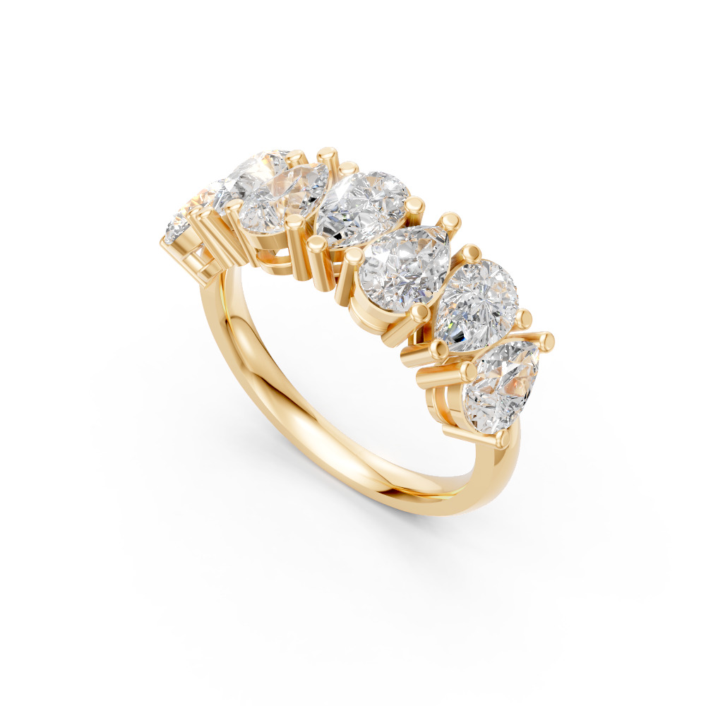 Pear Shape Diamond Anniversary Band in Gold