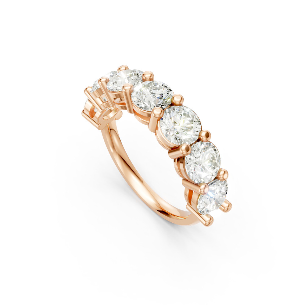 Round Shape Diamond Anniversary Band in Gold