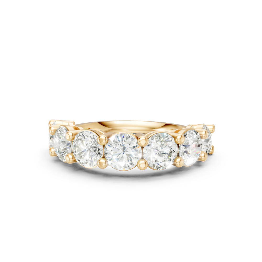 Round Shape Diamond Anniversary Band in Gold