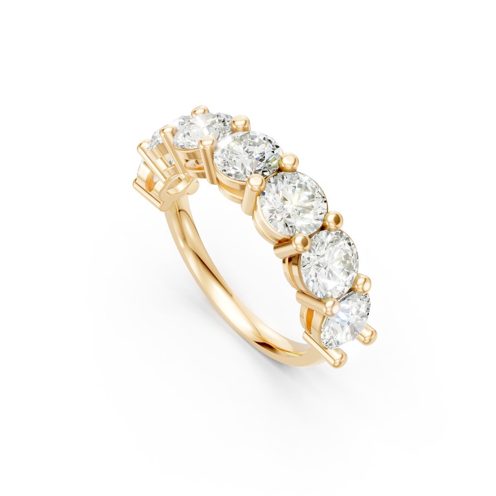 Round Shape Diamond Anniversary Band in Gold