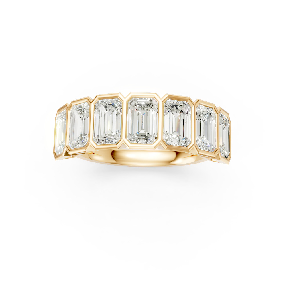 Emerald Shape Diamond Anniversary Band in Gold
